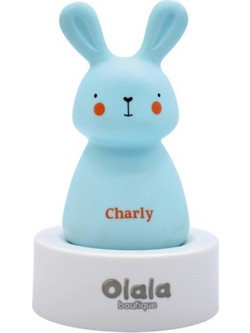Olala Boutique Charly Bunny μπλε - LED παιδικό διακοσμητικό φωτιστικό 6x5x10 εκ