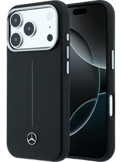 Mercedes-Benz Leather Semi Wrap Iconic Line MagSafe Θήκη iPhone 18 Pro / 17 Pro Black (MEHMP18L25PFWSTK)