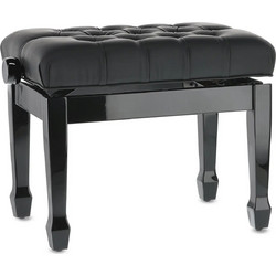 Gewa 130310 Deluxe Leather XL Κάθισμα Πιάνου Μαύρο Γυαλιστερό