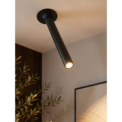 DALE KLV-101-0386 Χωνευτό Κινούμενο Φωτιστικό Downlight Σποτ LED 5W 625lm 38 AC 220-240V IP20 Θερμό Λευκό 2700K - Bridgelux COB Chip & TUV SUD Driver - Μαύρο Ματ - Μ6.4 x Π6.4 x Υ20 / Q5.5εκ