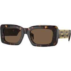 Versace VE4444U 108/73 Γυναικεία Γυαλιά Ηλίου Ορθογώνια Κοκάλινα Ταρταρούγα με Καφέ Polarized Φακό