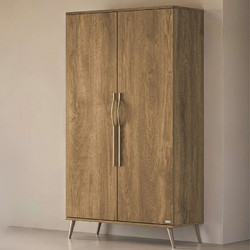 Casababy Βρεφική Ντουλάπα Δίφυλλη με Συρτάρι Elia Walnut