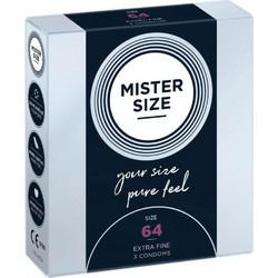 My.Size 64mm Mister Size Προφυλακτικά Λεπτά με Λιπαντικό 3τμχ