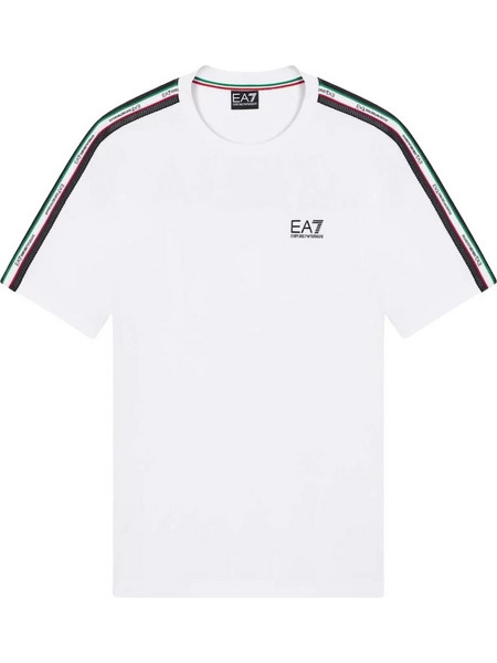 EA7 ITALIAN SPIRIT COTTON-JERSEY CREW-NECK T-SHIRT ΜΠΛΟΥΖΑ 7M001861AF12503-U0002-WHITE