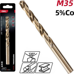 DELI τρυπάνι DH-MHZ100-E2 για μέταλλο, M35 HSS 5% κοβαλτίου, DIN 388, 10x133mm, κυλινδρικό