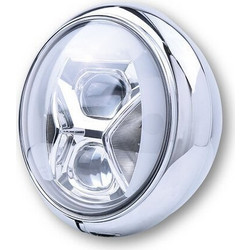 HIGHSIDER pro 7 Inch Headlight HD-Style Type 8 LED Chrome With DRL, Bend Lighting, E-Approved (1pc)