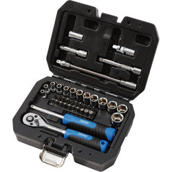 DRAPER HI-TORQ(R) Metric Socket and Bit Set - 1/4" Sq. Dr. (40 Piece)