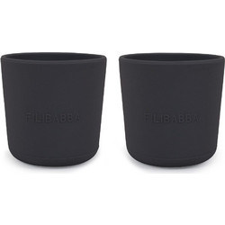 Filibabba Ποτήρι Σιλικόνης Stone Grey 2τμχ