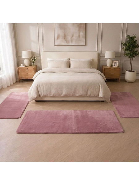Σετ Κρεβατοκάμαρας 3τμχ Shaggy Soft Touch Ροζ (2x70x130 + 1x70x200cm) J03-PINK-SET