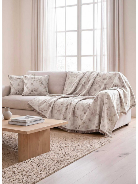 Ριχτάρι BOTANY ECRU - MADI Ριχτάρι διθέσιου καναπέ: 170 x 250 εκ. Madi