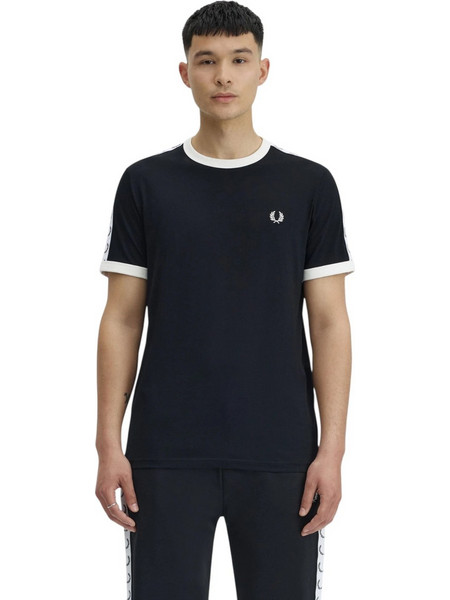 Fred Perry Ανδρικό T-Shirt Taped Ringer M4620-102 Μαύρο