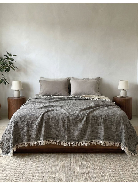 Κουβέρτα Μουσελίνα Υπέρδιπλη Blanket Aether Grey Rythmos (240x260) 1Τεμ