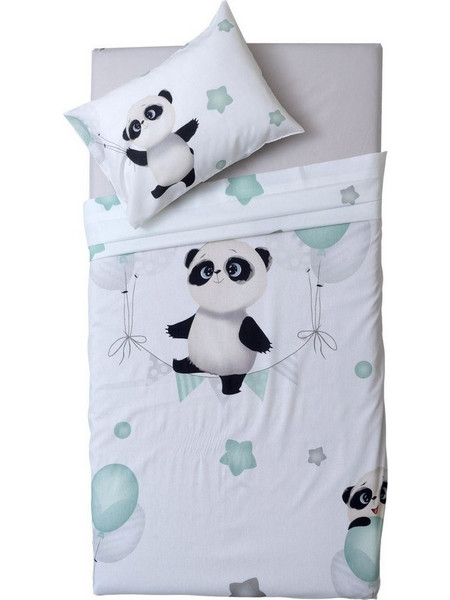 Κουβερλί Βρεφικό Panda (Σετ 2τμχ) White Anna Riska Κούνιας 115x155cm Βαμβάκι