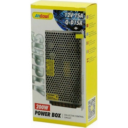 Andowl Τροφοδοτικό LED Ισχύος 200W με Τάση Εξόδου 12V Q-D15A - Power Box-0751081-181149