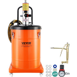 VEVOR Αντλία Γράσου, 10,5 Γαλόνια 40L Αεροκίνητη Αντλία Γράσου με Εύκαμπτο Σωλήνα Υψηλής Πίεσης 13 ft και Γρασαδόρο, Πνευματική Αντλία Γράσου με Τροχούς, Φορητή Αντλία Λίπανσης Γράσου με Αναλογία Πίεσ