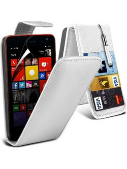 Microsoft Lumia 535 - Δερμάτινη Θήκη Flip Λευκό (OEM)