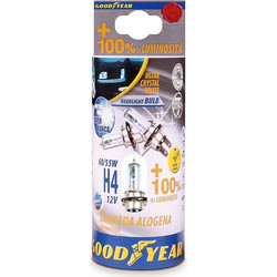 Λάμπες Goodyear H4 12V 60/55W 5000K +100% Ultra Crystal White 2τμχ