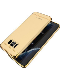 IPAKY 3 σε 1 Electroplating Θήκη Σκληρή για Samsung Galaxy S8 Plus G955 - Χρυσαφί