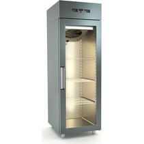 Inox μονό ψυγείο κατάψυξης με γυάλινη πόρτα id