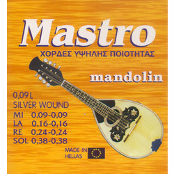 Mastro Silver Σετ 8 Χορδές Μαντολίνου Phosphor Bronze 9" Extra Light Tension 1/4
