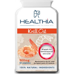 Healthia Krill Oil Έλαιο Κριλ 500mg 60 Κάψουλες
