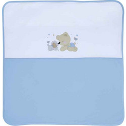 Lorelli Za Za Κουβέρτα Αγκαλιάς Βαμβακερή White/Blue 90x90cm