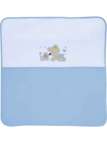 Lorelli Za Za Κουβέρτα Αγκαλιάς Βαμβακερή White/Blue 90x90cm