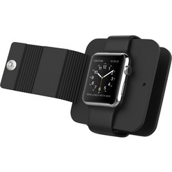 Για Apple Watch 38mm & 42mm (Σειρά 1 & 2) Βάση Φόρτισης και Οργάνωσης Καλωδίου, Μαλακή Προστατευτική Θήκη Σιλικόνης, Το Καλώδιο Φόρτισης δεν περιλαμβάνεται (Μαύρο) (OEM)