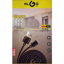 KLGO S-51 USB to Micro USB Φόρτισης & Μεταφορά Δεδομένων 2,00m σε Χρώμα Μαύρο
