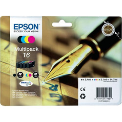 Epson 16 B/C/M/Y Πακέτο 4 Μελανιών Εκτυπωτή Inkjet C13T162640