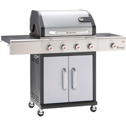 Landmann Triton LD PTS 4.1 Silver Ψησταριά Υγραερίου με 4 Εστίες και Πλαϊνό Μάτι 14.8kW Επιφάνειας 65x44cm