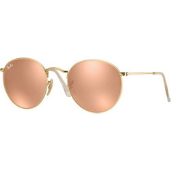 Ray-Ban RB 3532 001/Z2 Ανδρικά Γυαλιά Ηλίου Στρογγυλά Μεταλλικά Χρυσά με Ροζ Καθρέπτη Φακό