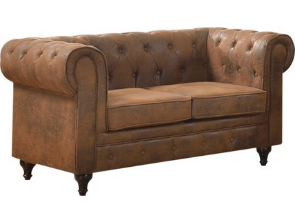 Woodwell Chesterfield Διθέσιος Καναπές Καφέ 150x82x77cm Ε942,2