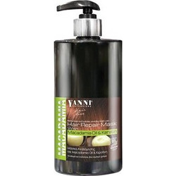 Yanni Extensions Macadamia Oil & Keratin Hair Repair Pump Μάσκα Μαλλιών Κερατίνης για Προστασία Χρώματος Επανόρθωση & Ψαλίδα 500ml
