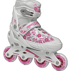 Roces Compy 8.0 Inline Αυξομειούμενα Rollers Παιδικά Λευκά Ροζ