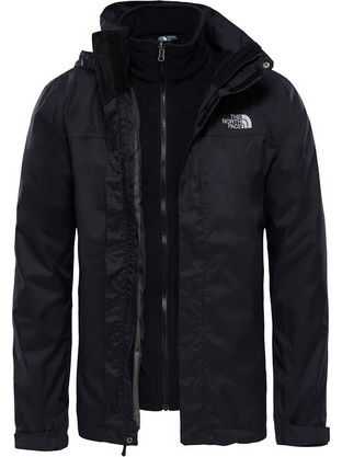 The North Face Evolve II Triclimate Αθλητικό Ανδρικό Μπουφάν Χειμωνιάτικο Softshell Αδιάβροχο Αντιανεμικό Μαύρο NF00CG55-JK3