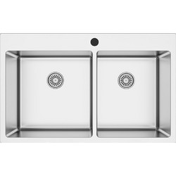Excel Victoria CMS388 Ένθετος Νεροχύτης Inox Σατινέ 86x50cm