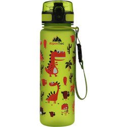 AlpinPro AlpinTec Kids Dino Παιδικό Μπουκάλι Πλαστικό BPA Free με Καλαμάκι Lime 500ml