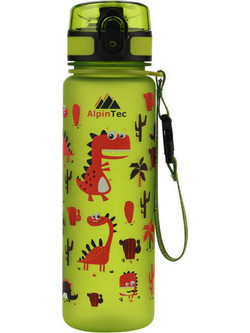AlpinPro AlpinTec Kids Dino Παιδικό Μπουκάλι Πλαστικό BPA Free με Καλαμάκι Lime 500ml