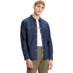 Levi's Barstow Western Ανδρικό Πουκάμισο Τζιν Μακρυμάνικο Κανονική Γραμμή Navy Μπλε 85744-0000