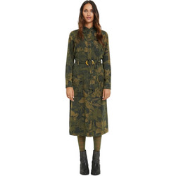 Desigual Montse Midi Καθημερινό Φόρεμα Σεμιζιέ Χακί 20WWVN01-4003