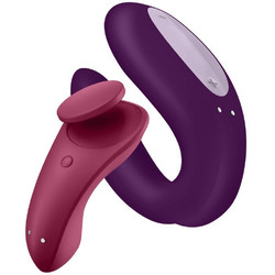 Satisfyer Partner Box 1 Κλειτοριδικός Δονητής για Ζευγάρια με App Control Μωβ Κόκκινος 2τμχ