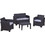 Woodwell Savanna Σετ Σαλόνι Κήπου Rattan 4τμχ Μαύρο E352,3