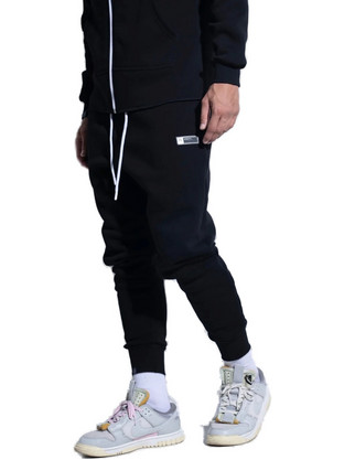 Vinyl Art Clothing Ανδρικό Παντελόνι Φόρμας με Λάστιχο Μαύρο 08720-01