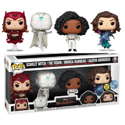 Funko Pop! Marvel Scarlet Witch, The Vision, Monica Rambeau, Agatha Harkness 4-Pack WandaVision Exclusive