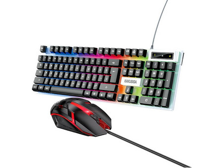 Kakusiga KSC-734 Σετ Gaming Πληκτρολόγιο RGB Silver