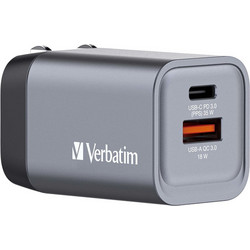 Verbatim GNC-35 Φορτιστής Χωρίς Καλώδιο με Θύρα USB-A & USB-C 35W Power Delivery & Quick Charge 3.0 Grey