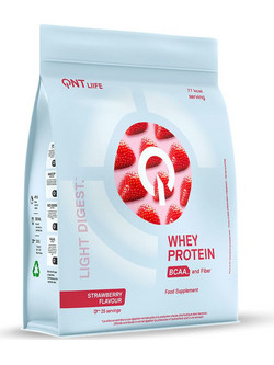 QNT Light Digest Whey Strawberry Πρωτεΐνη Ορού Γάλακτος Γράμμωσης 500gr