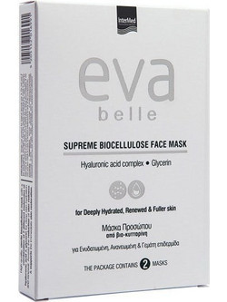 InterMed Eva Belle Supreme Biocellulose Patches για Καταπράυνση με Υαλουρονικό 2τμχ