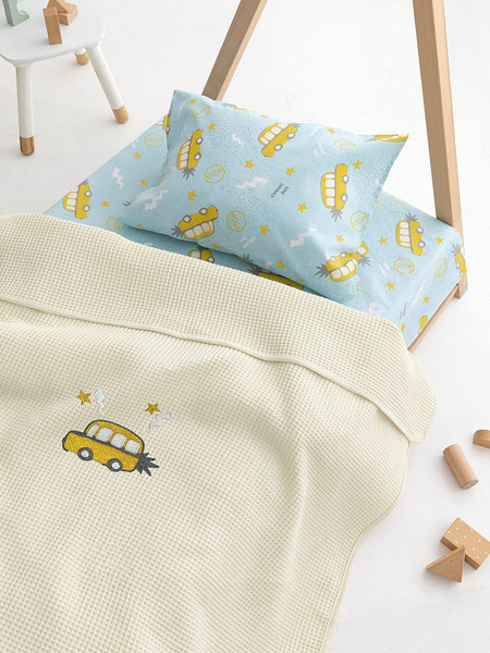Palamaiki Candy Car Κουβέρτα Κούνιας Πικέ 100x150 Μπεζ